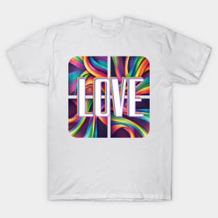 The word love on an abstract background T-Shirt
